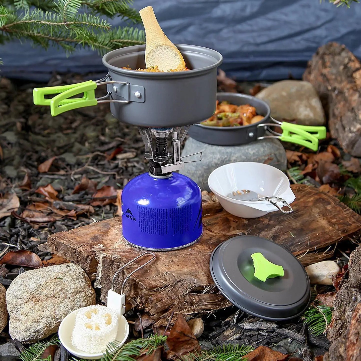 Camping Cookware Mess Kit for Backpacking Gear