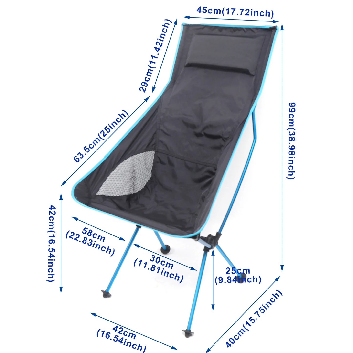 Ultralight High Back Folding Camping Chair + Pillow