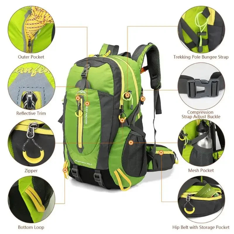 Waterproof 40L Climbing Backpack Rucksack