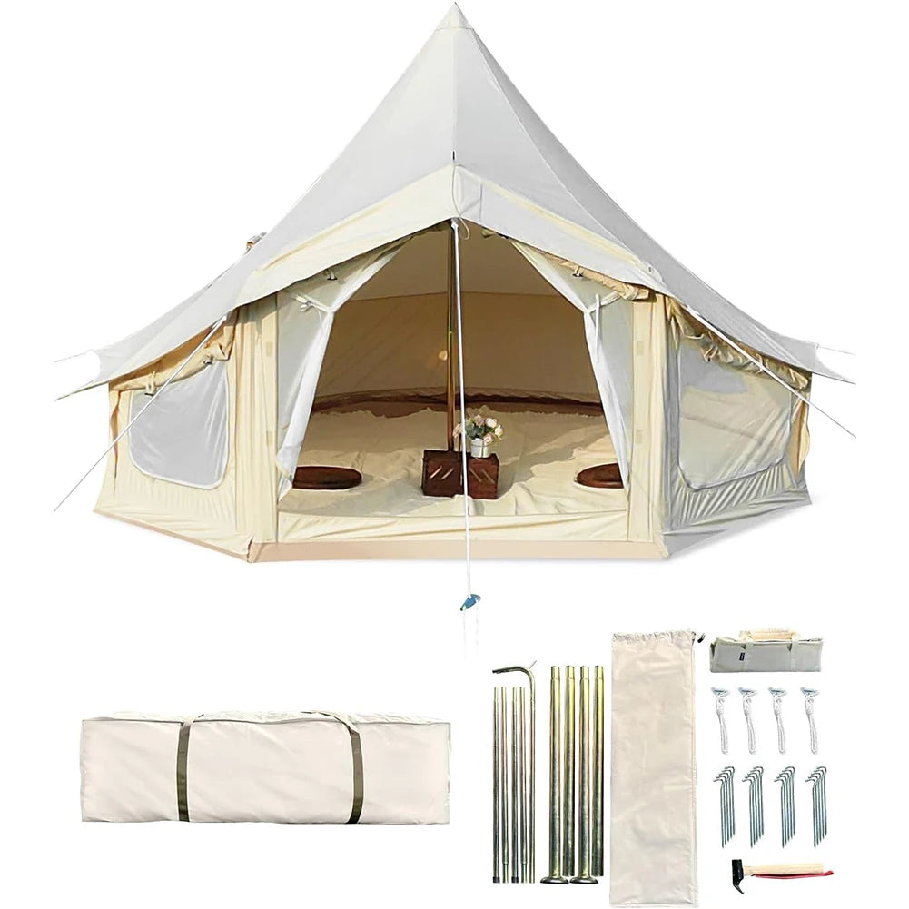 Portable Canvas Yurt Tent with Stove Jack