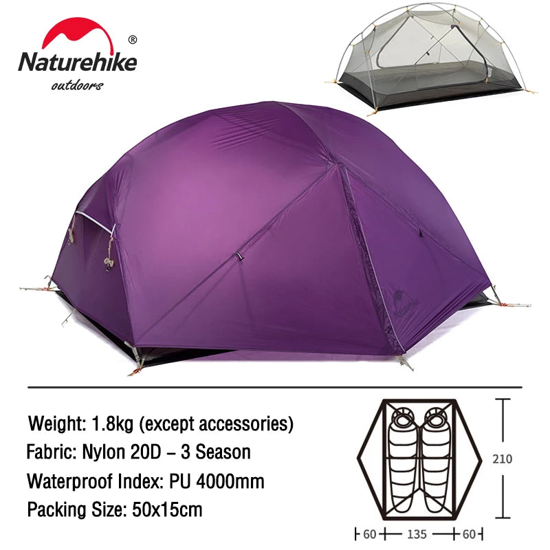 2 Person 20D Ultralight Outdoor Camping Tent