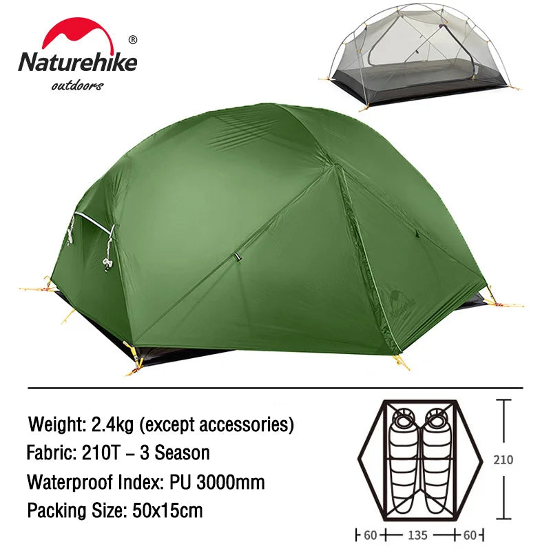 2 Person 20D Ultralight Outdoor Camping Tent