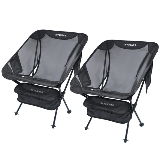 2 Pack Netting Foldable Camping Chairs