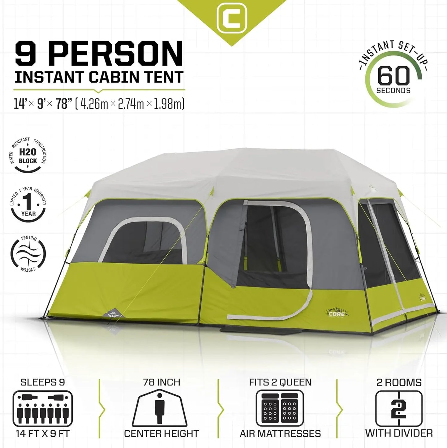 Person Instant Cabin Tent