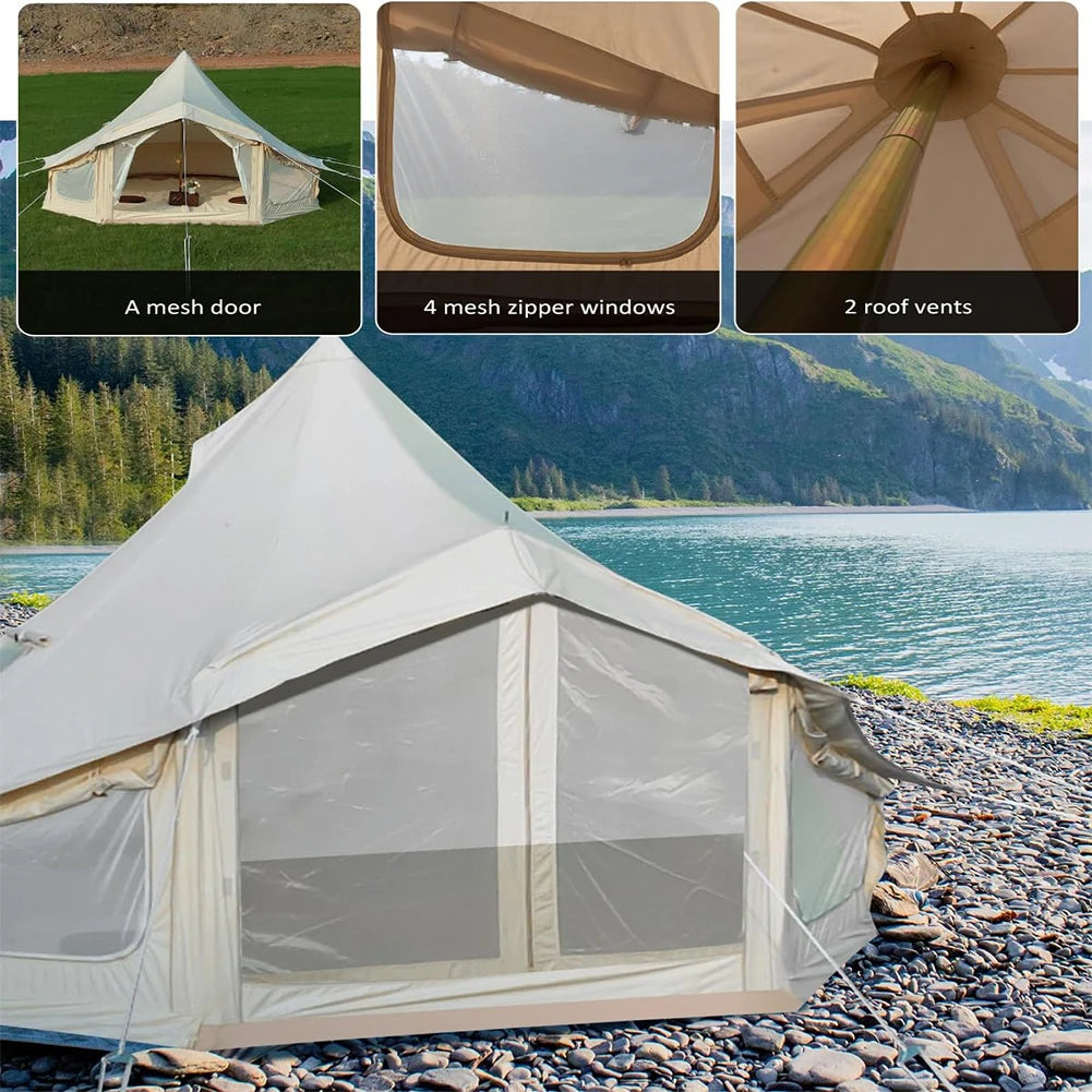 Portable Canvas Yurt Tent with Stove Jack