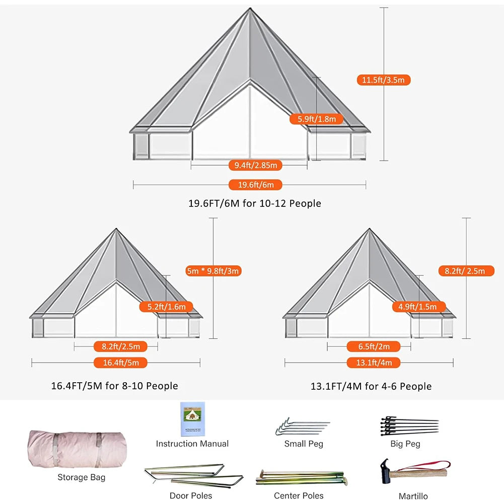 Portable Canvas Yurt Tent with Stove Jack